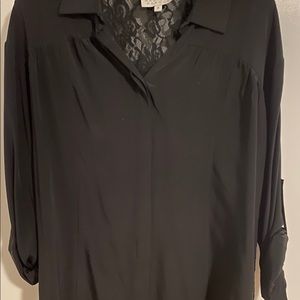 Madison Marcus Silk 3/4 Sleeve Blouse w/ Lace Back